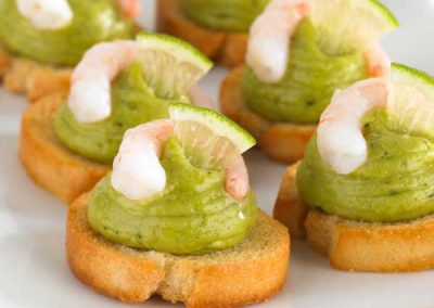 Finedale Prawn and Avocado Crostini